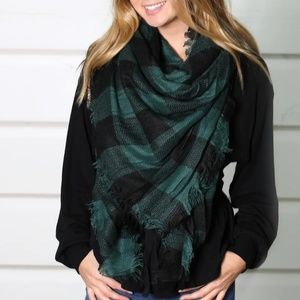 Green & Black Blanket Scarf